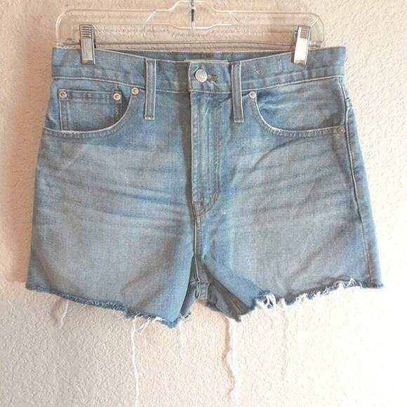 Madewell The Perfect Jean Short Raw Hem Light Wash High Rise 27 - Picture 2 of 15